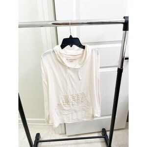 Rampage cream lightweight cropped hoodie